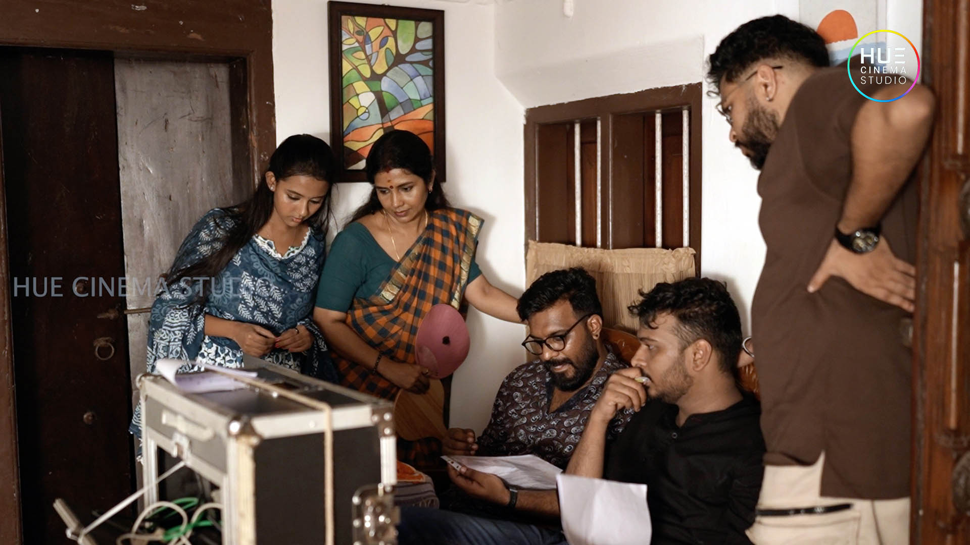 Hue Cinema Studio behind the scenes showing camera and production setup during ad filmmaking.